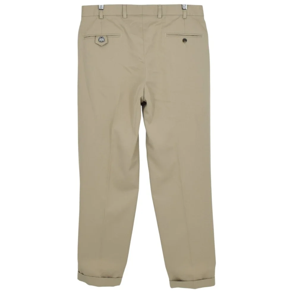 Brooks Brothers Men Size 34x31 Country Club ProSport Beige Pleated Cuff Trousers